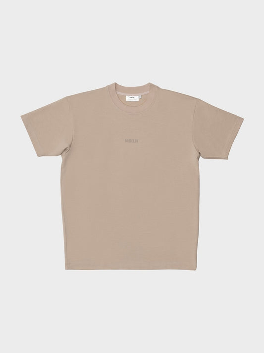 MIKLN Original T-shirt in beige, relaxed fit, handgemaakt in Nederland