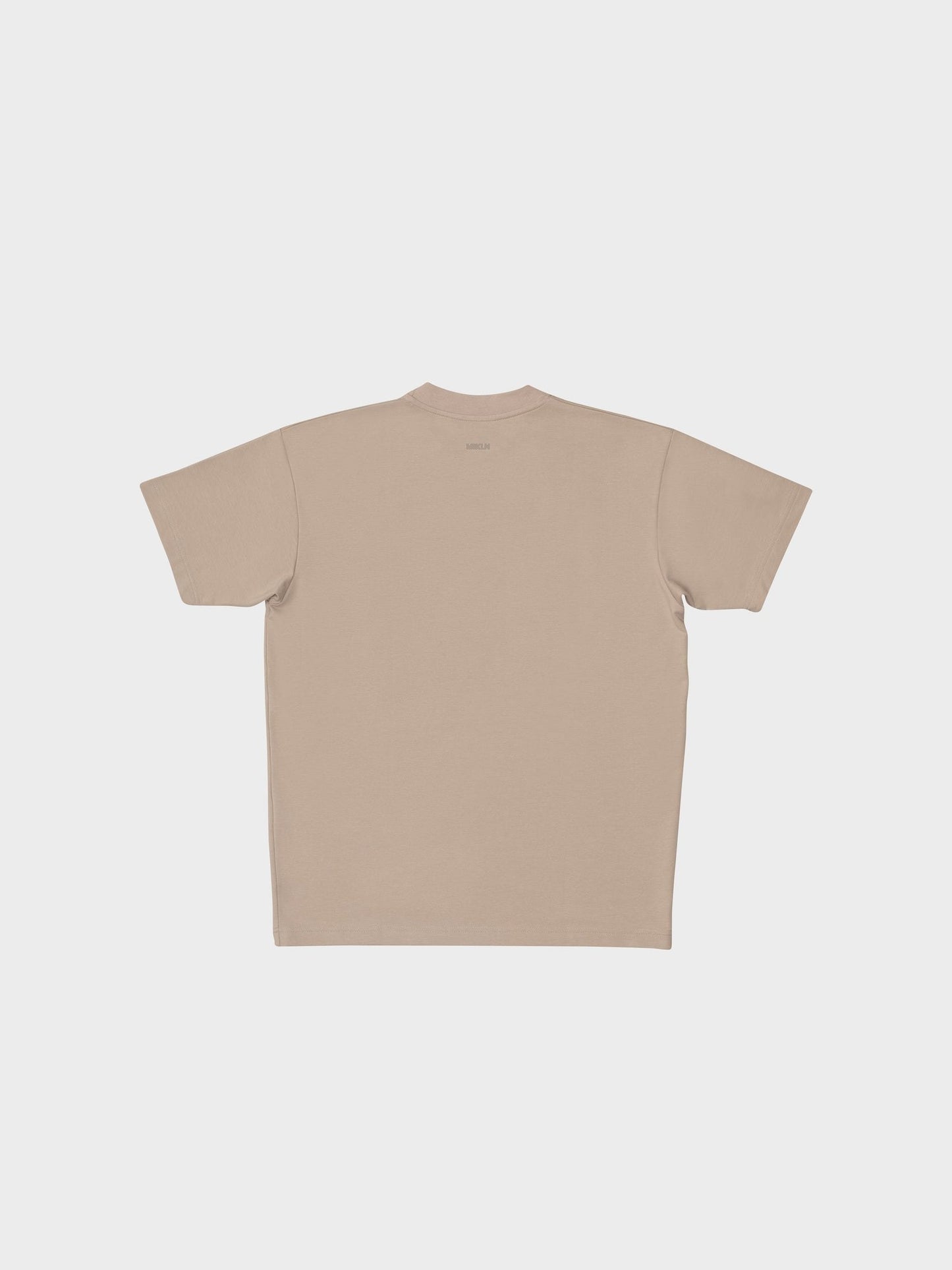 mikln original t-shirt in beige, achterkant, handgemaakt in nederland