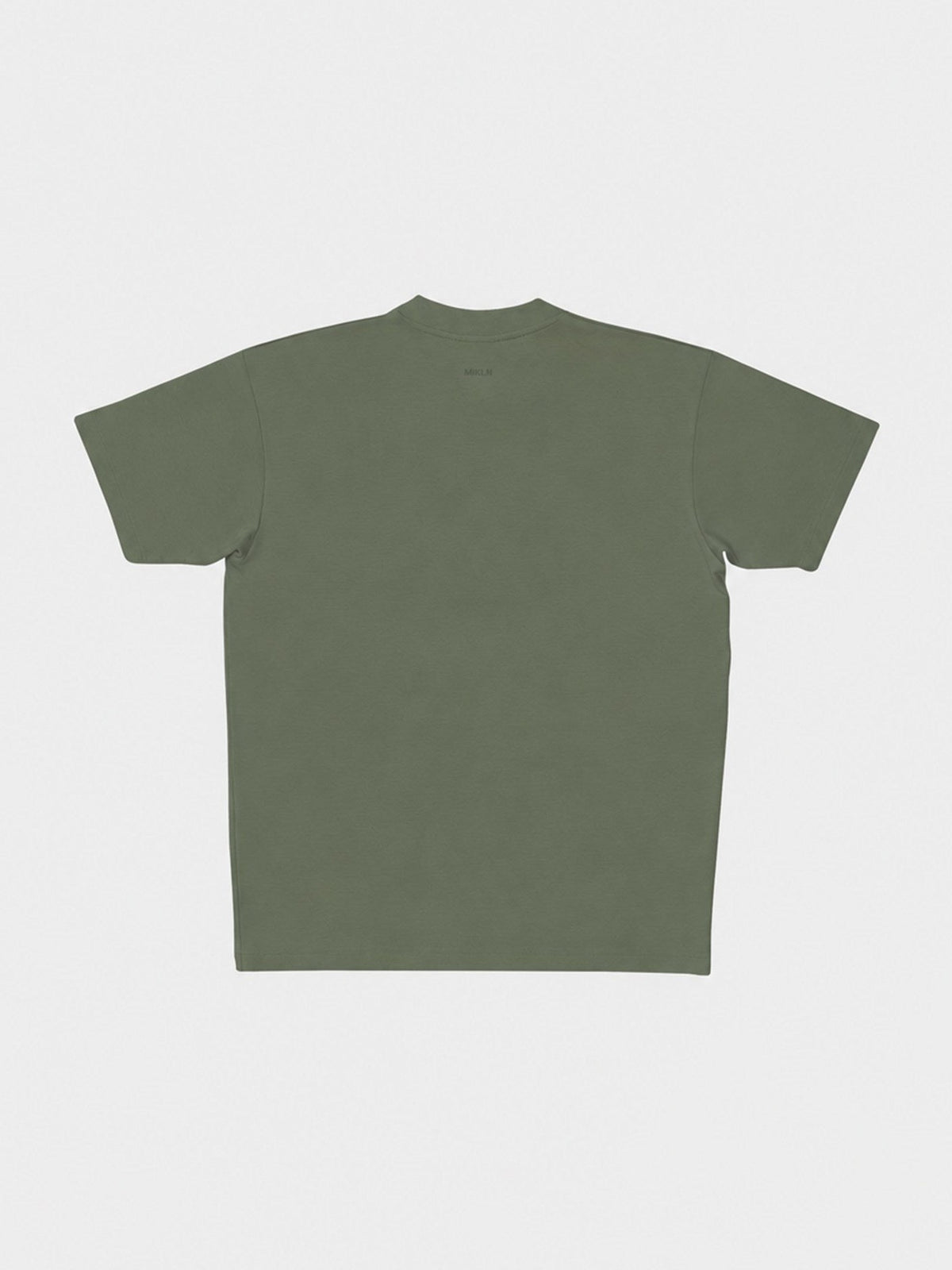 Achterkant van het MIKLN Original T-shirt in groen, handgemaakt in Nederland