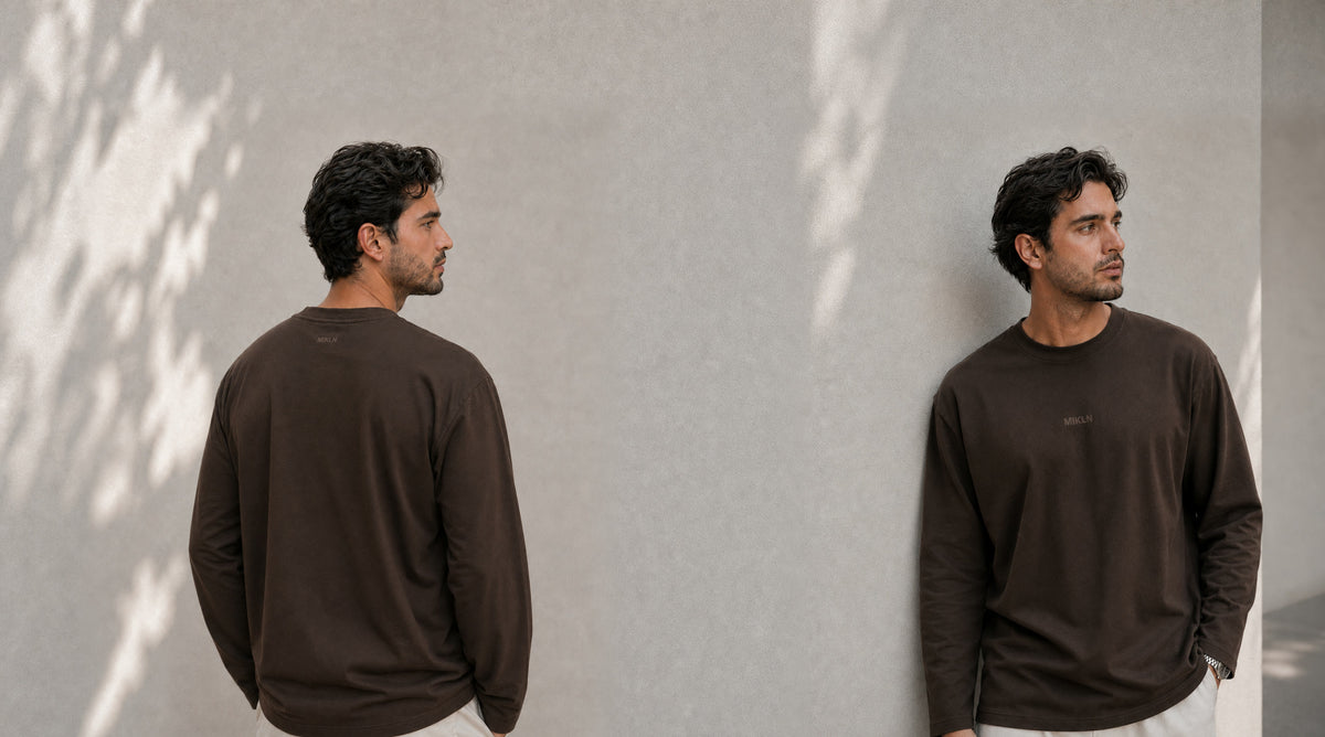 MIKLN T03 longsleeve brown, David voor en achter