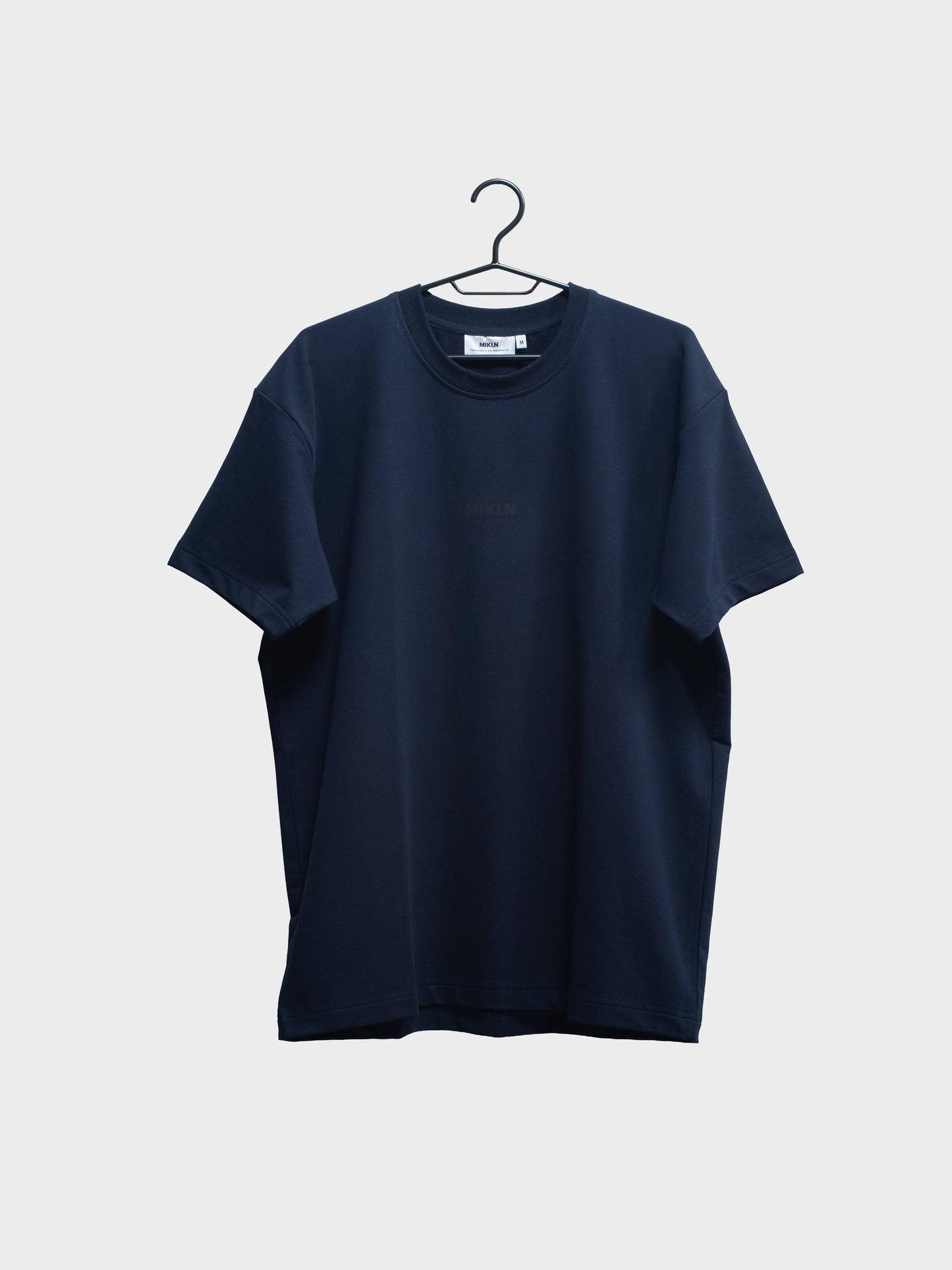 mikln original t-shirt in blauw, premium stof, handgemaakt in nederland