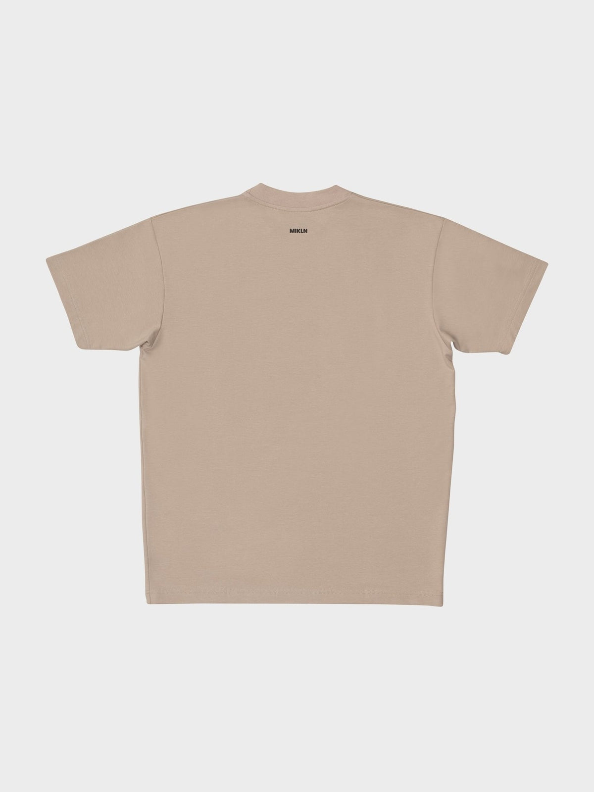 MIKLN Original T-shirt in beige, achterkant met logo, handgemaakt in Nederland